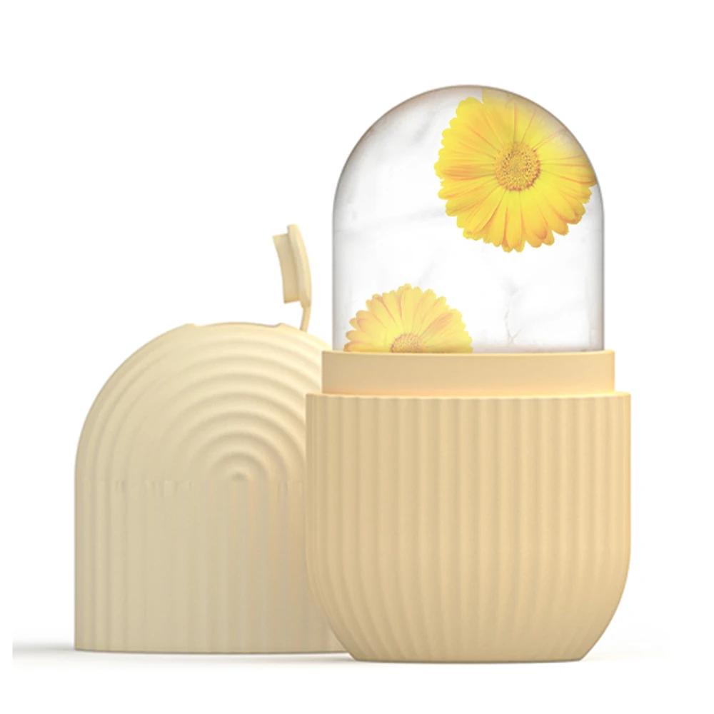Silicone Cube Tray Shape Face Facial Ice Roller Massage Face Massage Roller Frozen Facial Reusable Ice Face Roller Skincare Tool
