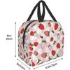 Insuated Lunch Bag for Women Kawaii Print Bags Cute Pink Plaid Reusable Lunch Box for Picnic Beach Office