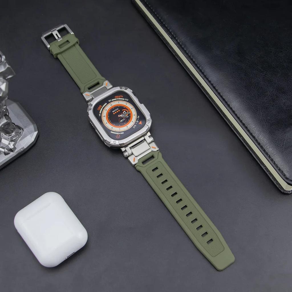 Silikonarmband+TPU-Hülle für Apple Watch Armband Ultra2 10 46mm 49mm 44mm 45mm Schutzhülle Armband für IWatch Serie 9 8 7 6 SE