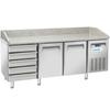 Stół Chłodniczy Do Pizzy Z Granitowym Blatem Rantem 2 Komory 6 Szuflad 362 L 210 W