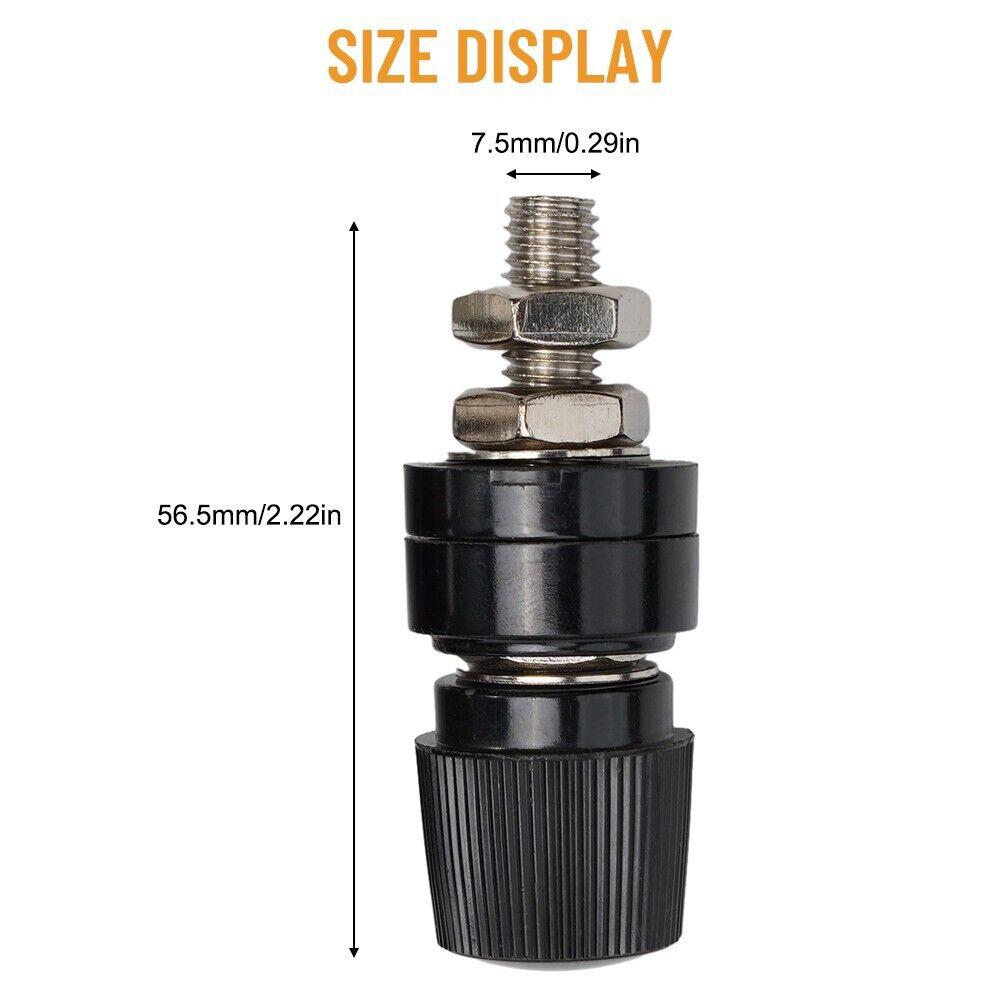 Reliable Copper Red and Black Marked Male Screw Type Audio Binding Post Insulated Terminal Connector (Set of 4)