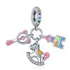 Copper Pendant Pink Air Balloon Clouds Rabbit Charm Fashion Bead Fit Original Bracelet For Women Diy Jewelry Gifts
