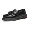Fashion Breathable Slip On Loafers Thick Platform Casual Shoes Male Round Toe Cowhide Leather Driving Shoes Vintage Mens Summer Flats