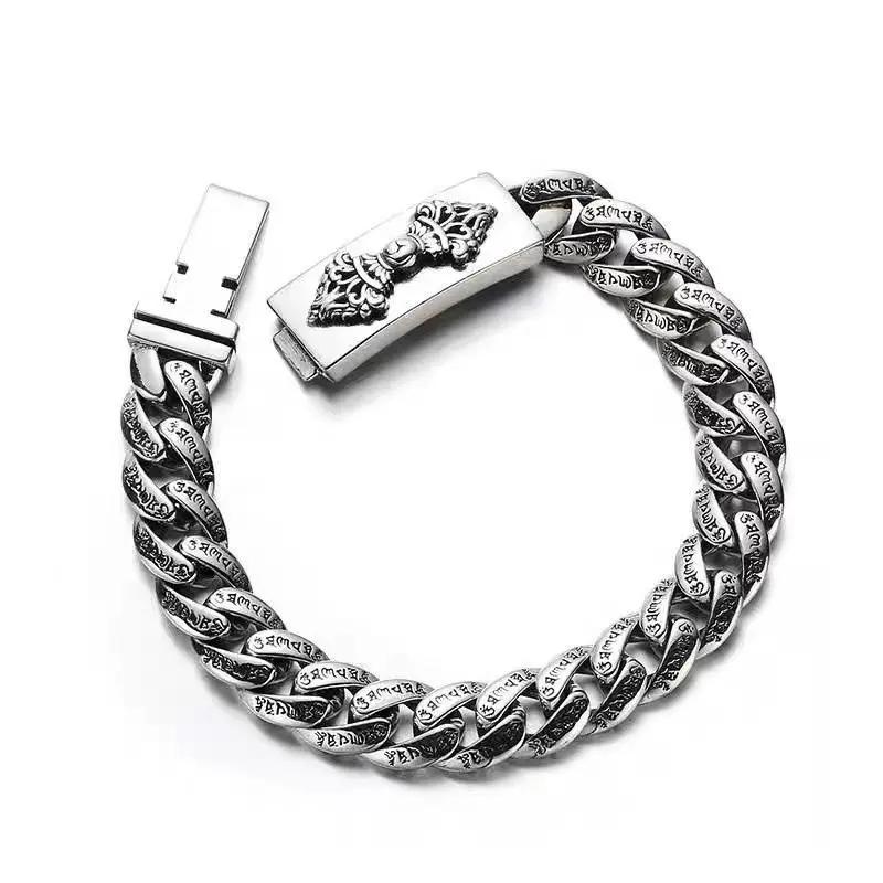 Nowe Stalowe Moździerzowe Bransoletki Kubańskie dla Mężczyzn, Stare Tajskie Modne Bransoletki, Modne Akcesoria