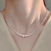 Broken silver pearl necklace simple French high-end light luxury girlfriend Valentine's Day girlfriend gift