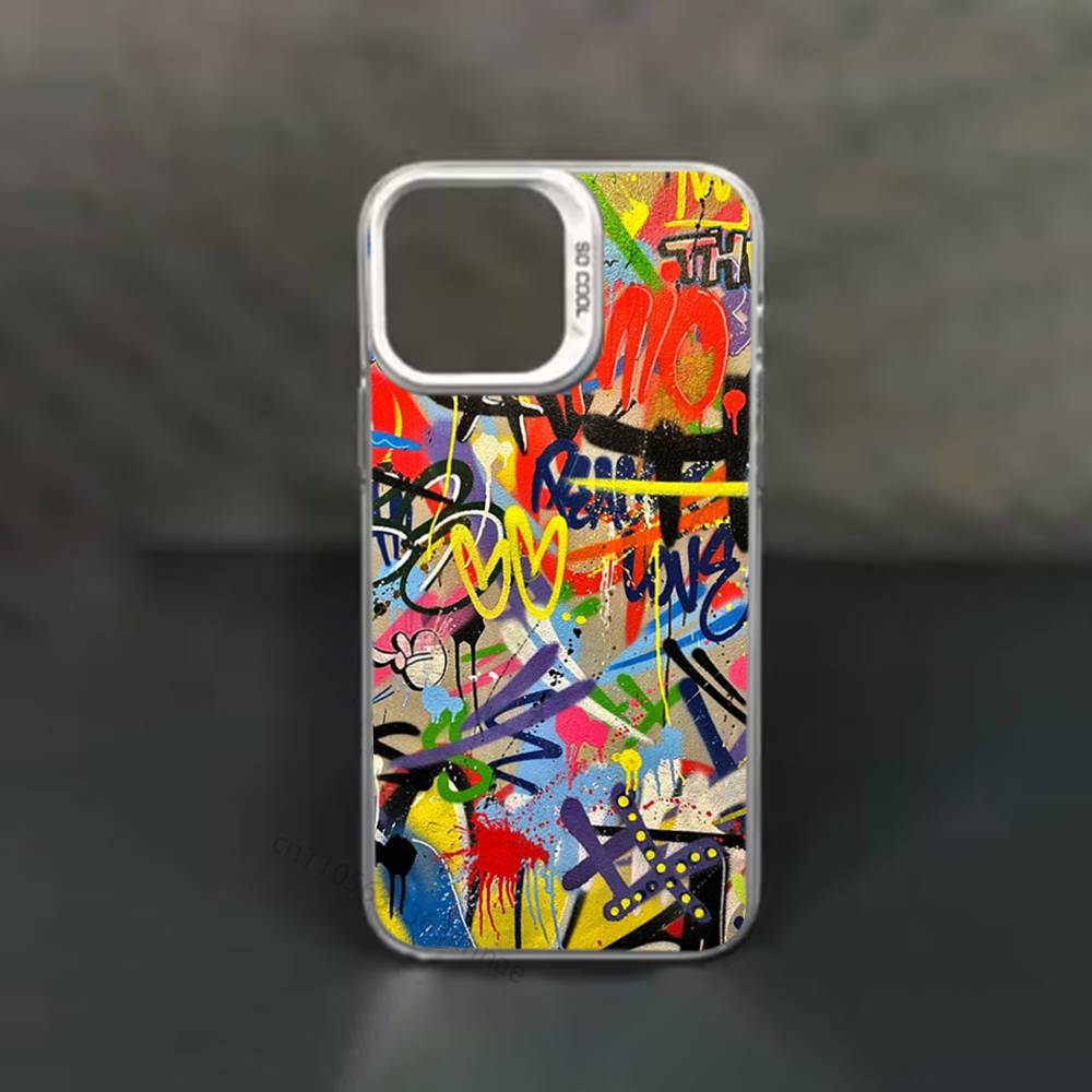 Colorful Graffiti Phone Case for iPhone 17 11 12 Pro Max Plus Mini Air SE  16e 14 15 16 13 Soft Shell