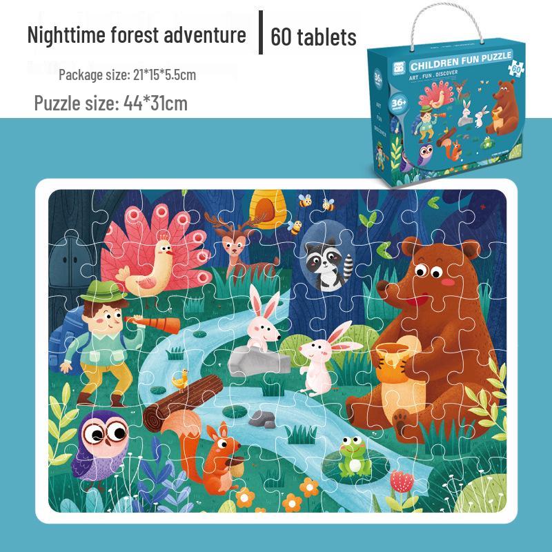 Kids' Large Piece Jigsaw Puzzle Box for Ages 3-6: Perfect for Kindergarten, Holiday Gifts, and Early Learning