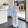 Summer Teenage Girls Clothes Set Children Lapel Tshirt and Casual Pants Suit Student School Short Sleeve Top Bottom Outfits