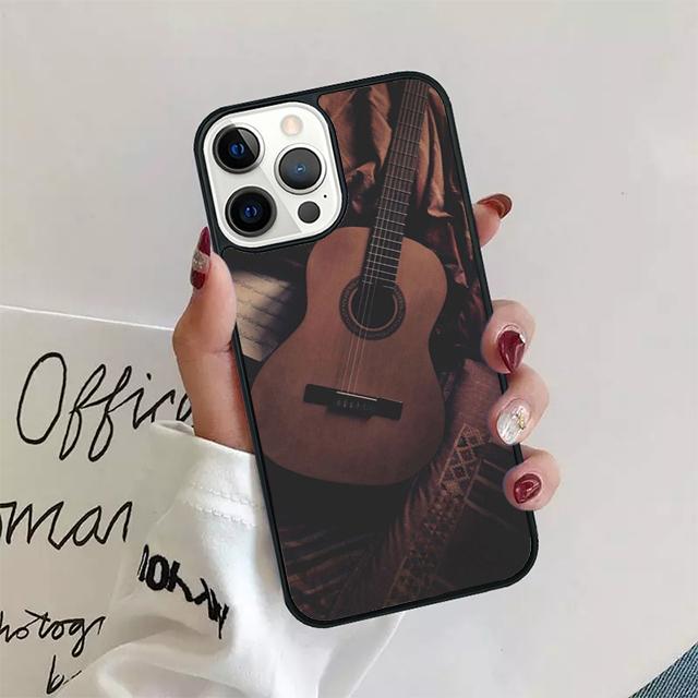 Retro Guitar Music Phone Case Back Cover for iPhone 17 Air 16 15 14 13 11 12 Pro Max Plus Shell Coque