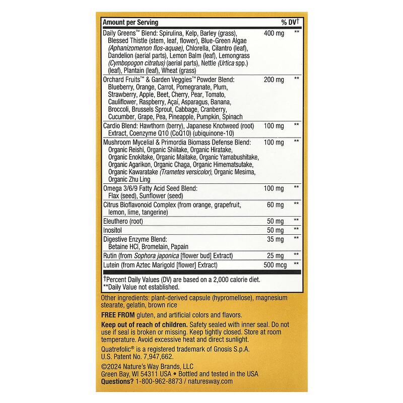 Alive!® Max6 Potency, Adult Complete Multivitamin, No Added Iron, 90 Capsules