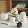 Scented Candle Cup Ceramic Eggshell Holder for Candles, Candles Unique Housewarming Gift Container, Minimalist Art Ornament Home Decor Tabletop