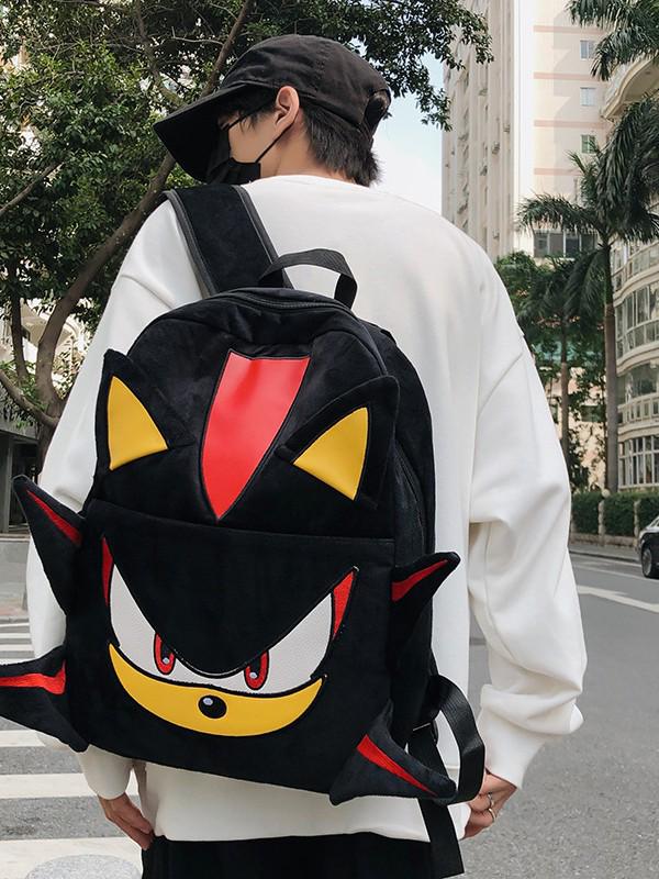 Handmade Sonic Shadow Black Charizard Plush Backpack for Couples
