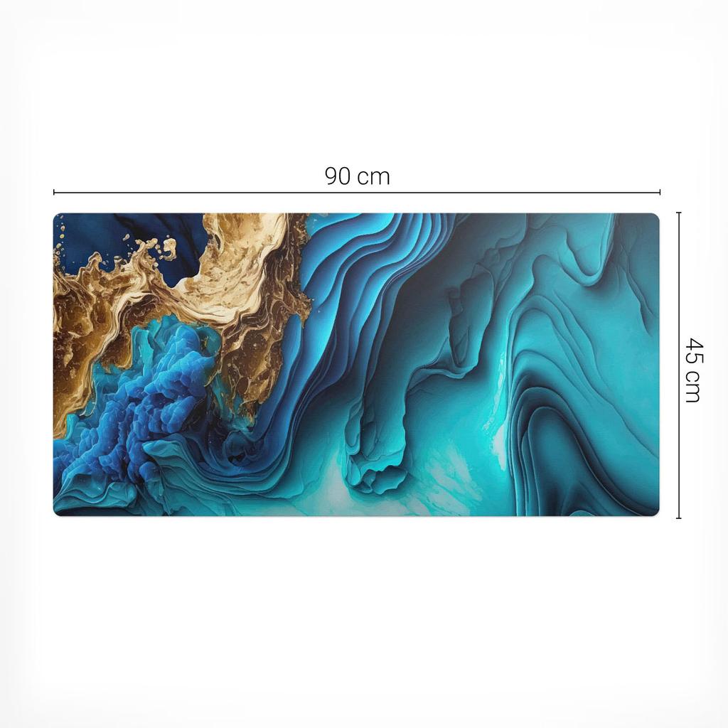 Elegancka Podkładka Dekoracyjna Na Biurko Falujące Abstrakcje 90X45 Cm