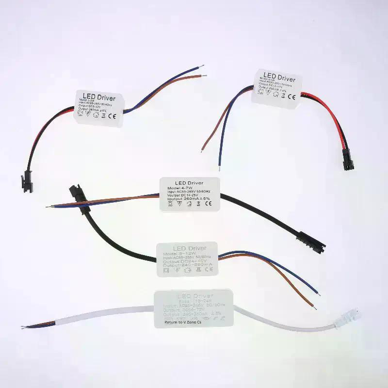 1Pcs 1-3W 3-5W 4-7W 8-12W 12-18W 18-24W Isolated LED Driver Power Supply Adjustable Constant Voltage 260mA Lighting Transformer