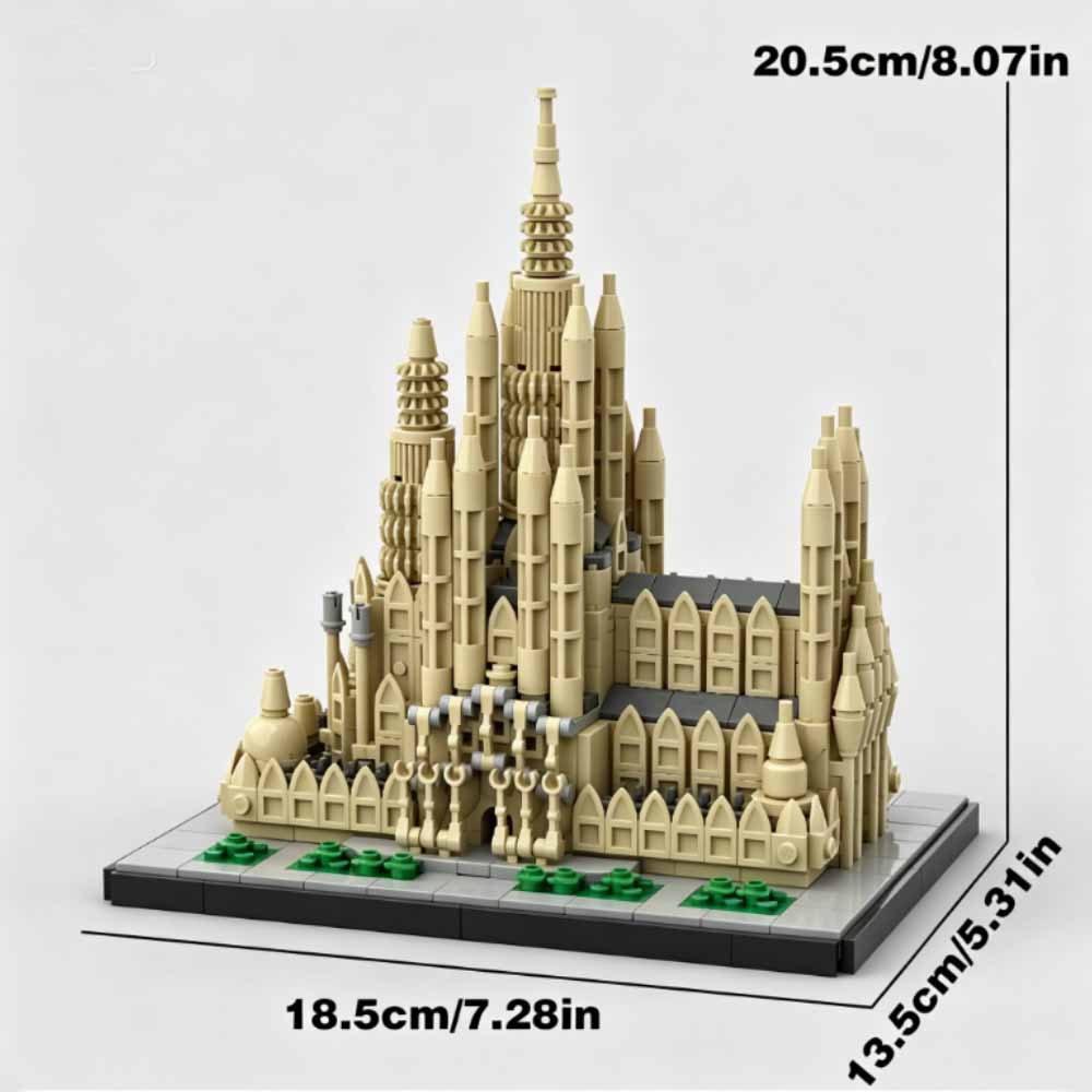 MOC 854 Teile Barcelona berühmte Kathedrale Sagrada Familia Bausteine Montage Stadt Retrohaus Ziegel Spielzeug Festival Geschenke
