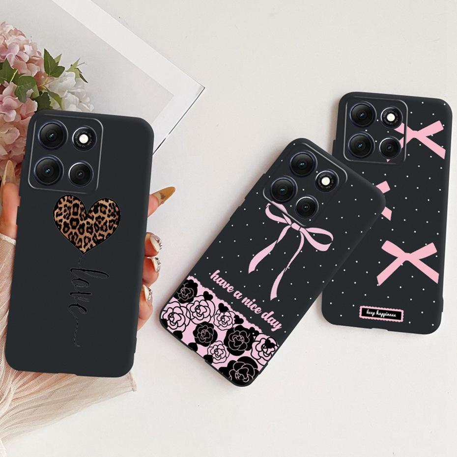 Fashion Crown Letter Case For Motorola Moto G86 G86Power Soft Black Silicone Back Cover For Moto G 86 G86 Power 5G Phone Cases
