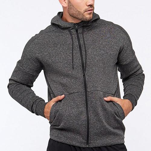 adidas KNIT Solid Color Long Comfortable Jacket Men's Gray
