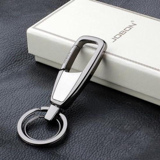 Rockyu Key Holder Mens Zinc Alloy Belt Hook Ring Simple Design Car Keys Stylish Smart Double Adult Men Gift Business