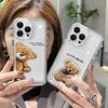 Cute Bear Pattern Phone Case For Samsung Galaxy S26 S25 Ultra S24 S23 FE S22 S21 Plus S20 A73 A72 A71 Clear Bumper Cover