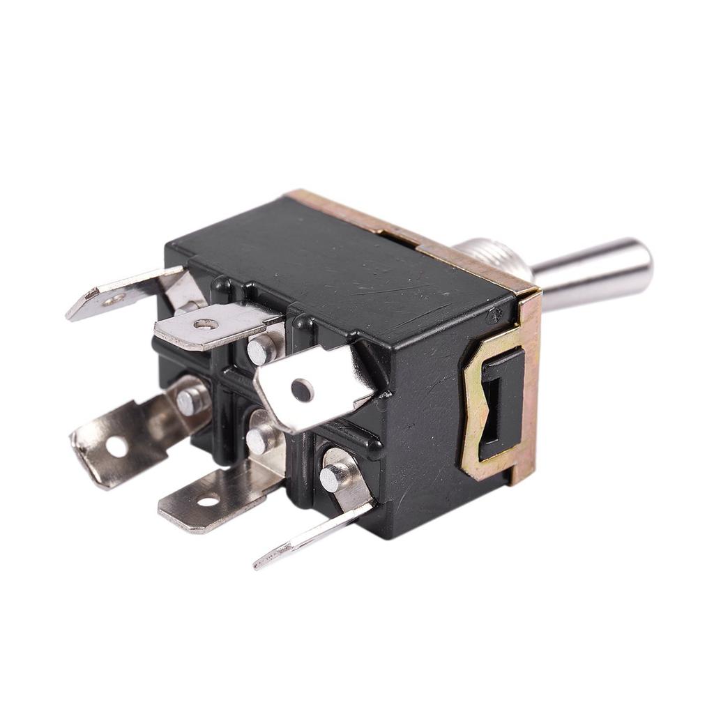 A84E-5X AC 250V/10A 125V/15A DPDT 3 Position ON/OFF/ON 6 Pins Toggle Switch Black+Silver