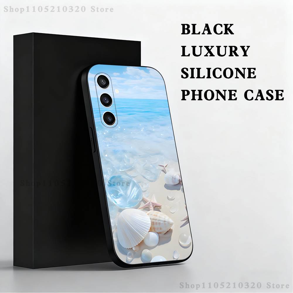 

starfish shells Phone Case For Samsung S25,S24,S23,S22,S21,S20,S10,Ultra,Plus,Lite,FE,Soft Silicone Black Cover SamsungS10