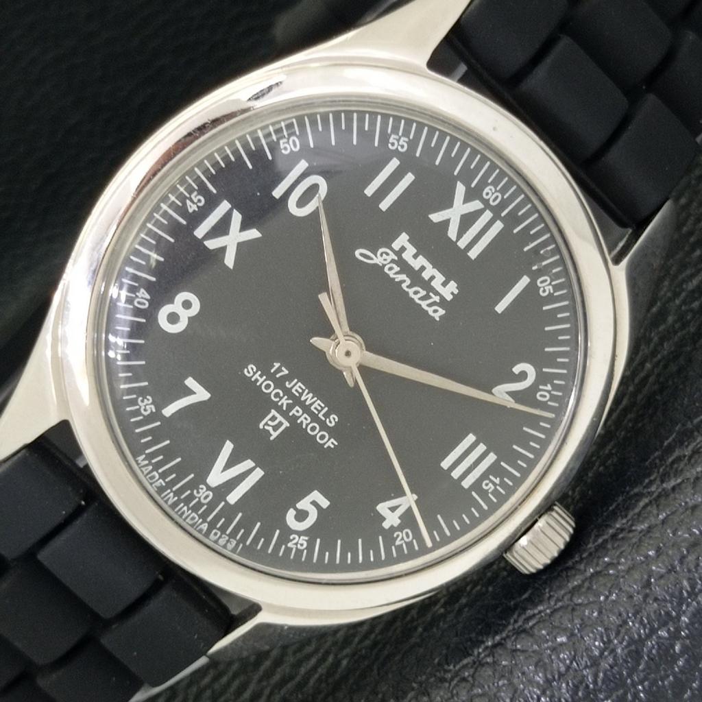 

INDIAN HMT JANATA HAND-WINDING MENS BLACK COLOR DIAL WATCH a431088-2 R105-a431088