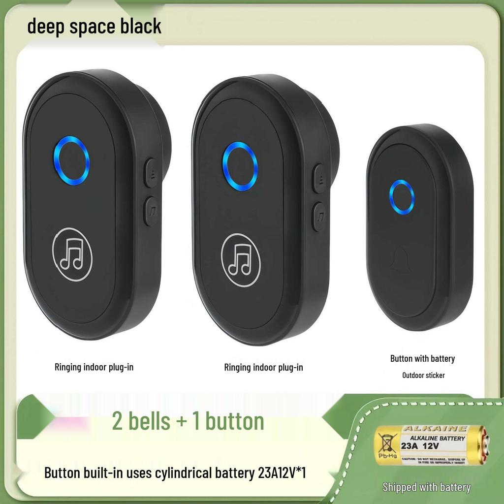 Long-Range Home Wireless Doorbell with Dual Receivers and Remote Control for Seniors