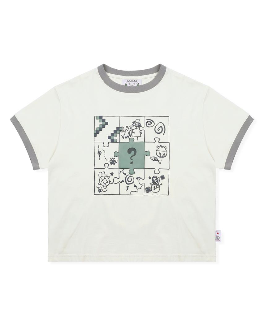 RuNaKi'Hu' Wxt103 Saigono Peace Ringer T-Shirt (Cream Beige)