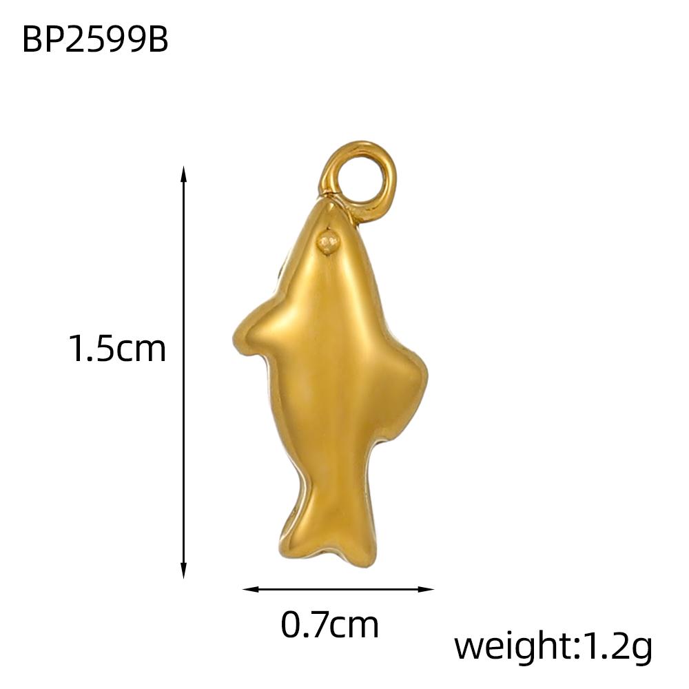 CARLIDANA Fashion Gold Plated Stainless Steel Fish Charms Pendants for Necklace Bracelet Earrings DIY Accessories Women
