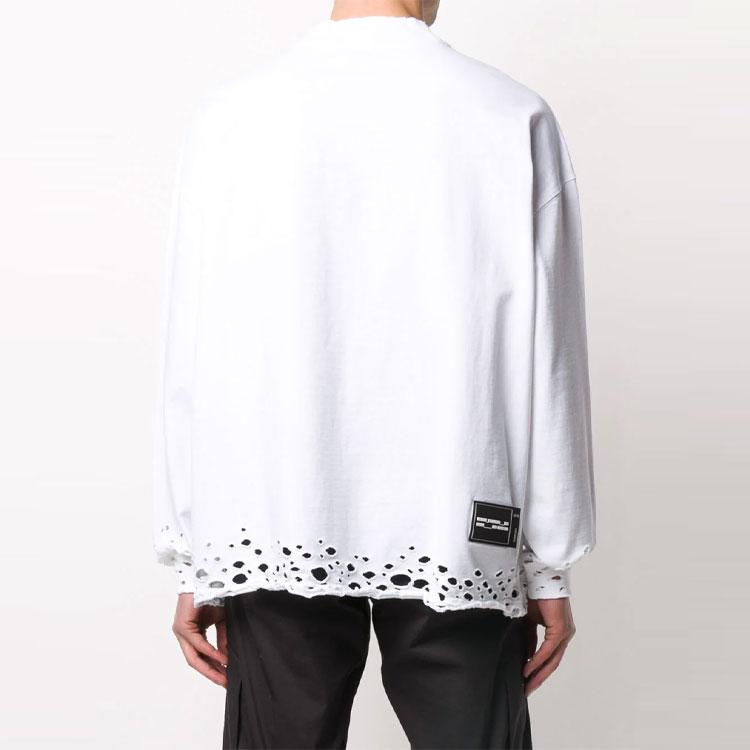 WE11DONE High Neck WD Logo T-Shirt White Unisex Tops WD-TP6-20-001-U-WH