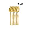 6/30pcs Golden Waist Knife, Fork and Spoon Stainless Steel Tableware Set Dessert Fork and Spoon Steak Knife, Fork and Spoon