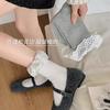 Gray Lace Socks Children'S Tube Socks Spring And Autumn Cotton Socks Ballet Girls Single Shoes Mary Jane Stockings