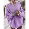 Loose Fitting Pullover Solid Color Sweater Loose Pullover Pure Color Sweater