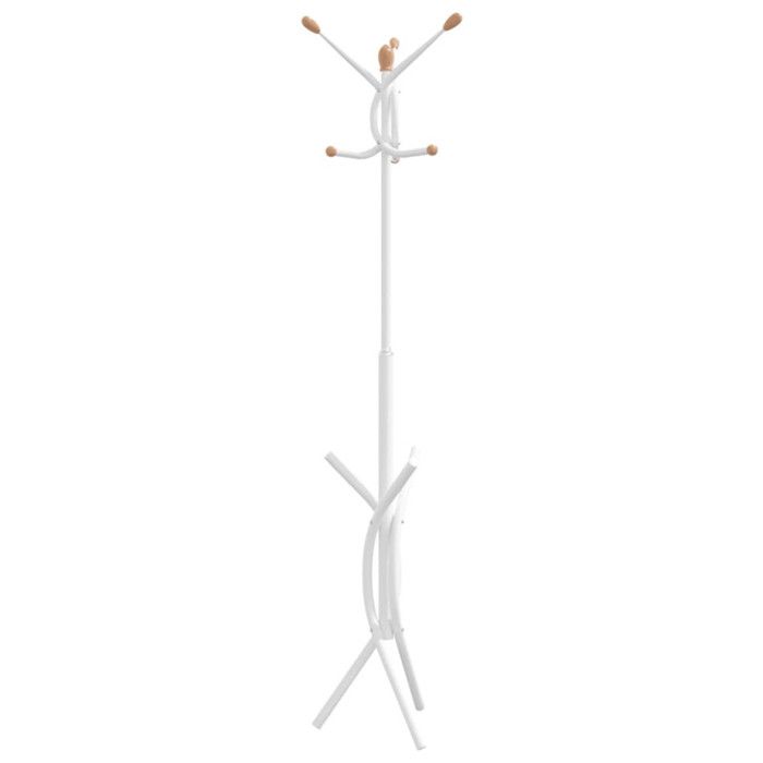 Porte manteau blanc 176 cm fer enduit de poudre
