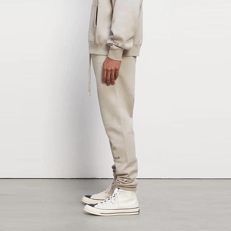 Fear of God Essentials Fleece Joggers with Drawstring and Small Logo Unisex Bottoms Grey FOG-FW20-309