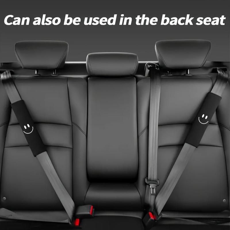 Car Seat Belt Shoulder Pads with Joyful Face Design, Comfortable Pressure-Relief Cushions for Enhanced Driving Experience and Interior Upgrade