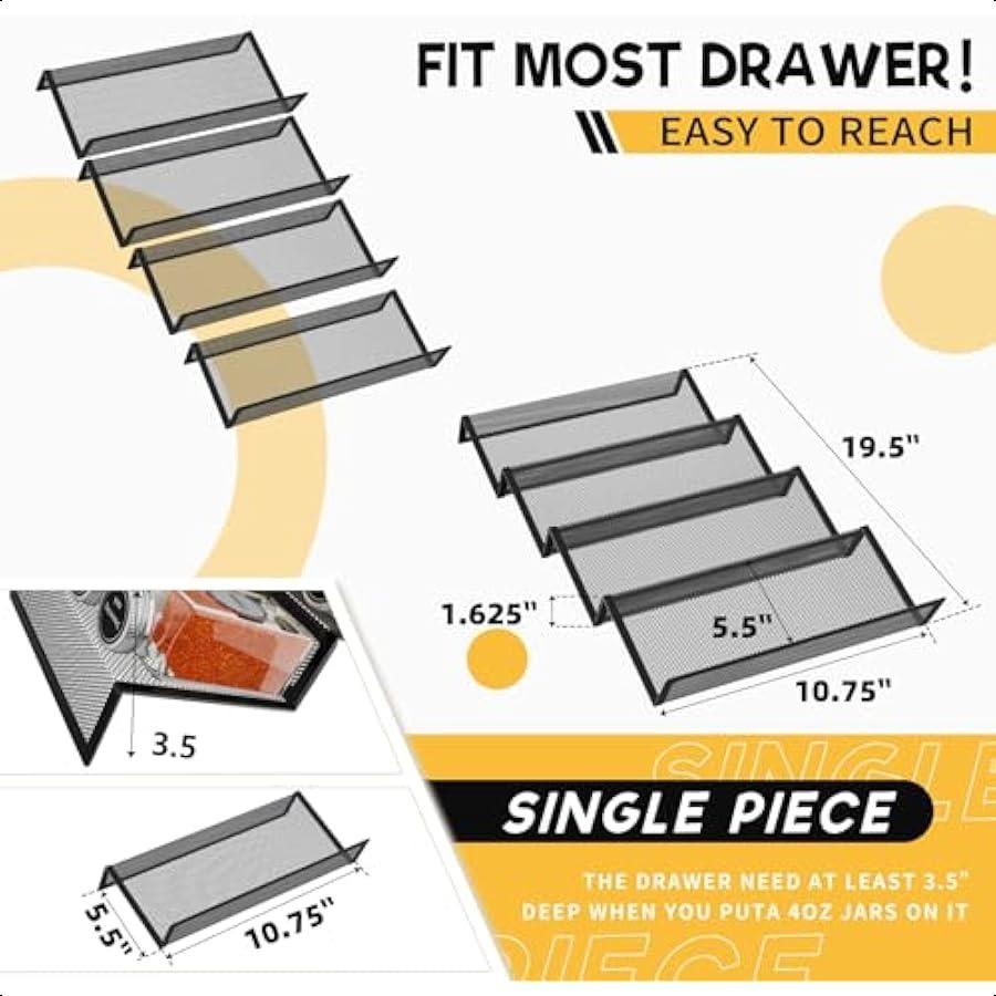 

Органайзер для ящика для специй 8 предметов Металлическая сетка Расширяемый от 10,75 до 21,5 Вставка Вмещает до 48 баночек для специй Кухонная настольная полка Т United States