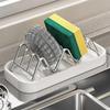 Bathroom Countertop Soap Holder Stainless Steel Soap & Kitchen Sponge Draining Storage Rack Easy To Clean Organizer