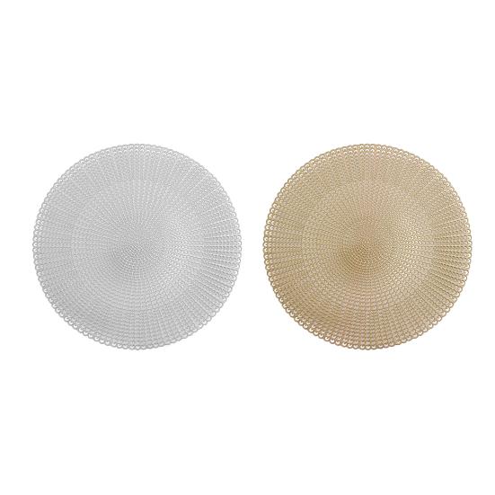 PVC Placemats Heat Resistant Hollow Out Table Mats Anti-Scalding Wear-Resistant Coasters Round Heat Insulation Mats for Home Kitchen Dining Room