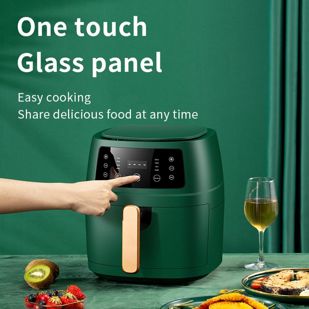 Heißluftfritteuse 5L Große Kapazität Smart Automatisch Haushalt Multifunktion LED Touchscreen Fritteuse Ohne Öl Schwarz EU-Stecker
