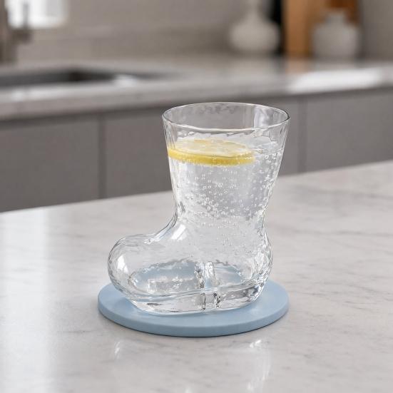 Creative Boot Shape Glass Cup, 300ml Novelty Boot Tumbler for Whiskey Beer Juice Coffee, Unique Home Bar Gift