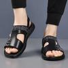 New Men Shoes Summer Fashion Sandal Striped Print Flat Casual Slides Outdoor Cool Beach Shoes