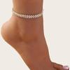 Irregular Diamond-shaped Diamond and Water Diamond Gypsy Anklet for Beach Parties and