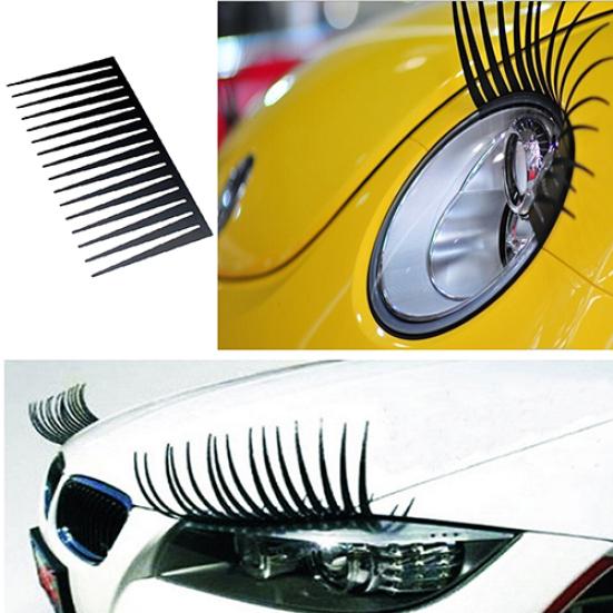 2Pcs Car Headlight 3D Decoration Eyelash Sticker Lighting Vehicle Decals Hot
