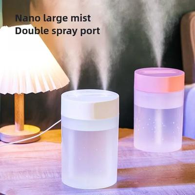 1600ML Doppel-Sprüh-Luftbefeuchter USB-betrieben für Zuhause Stumm Schlafzimmer Büro Nachtlicht Große Kapazität Luftbefeuchter Zerstäuber
