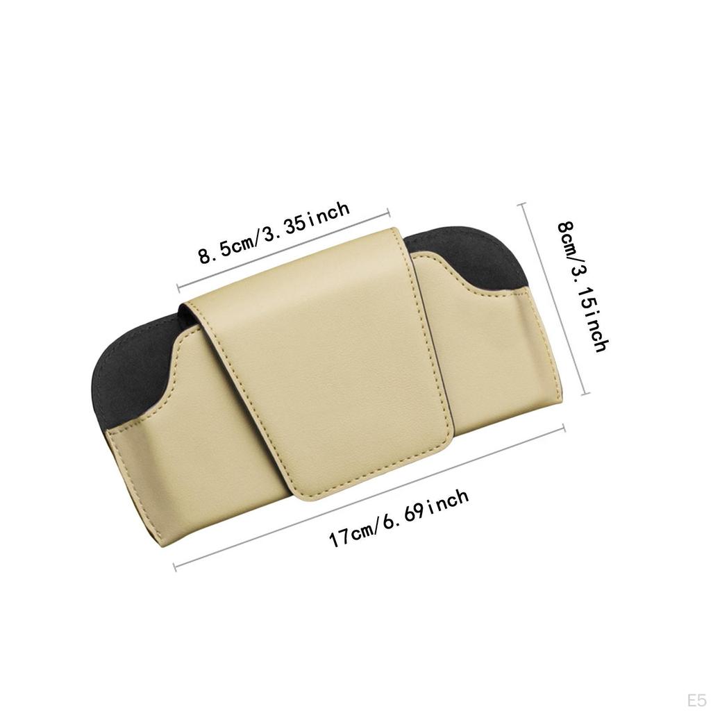 Car Glasses Clip, Portable PU Interior Accessory, Space-saving for Women And Men.