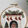 4 Sets Embroidery Starter Kit Christmas DIY Needlepoint Kit for Beginners Adults