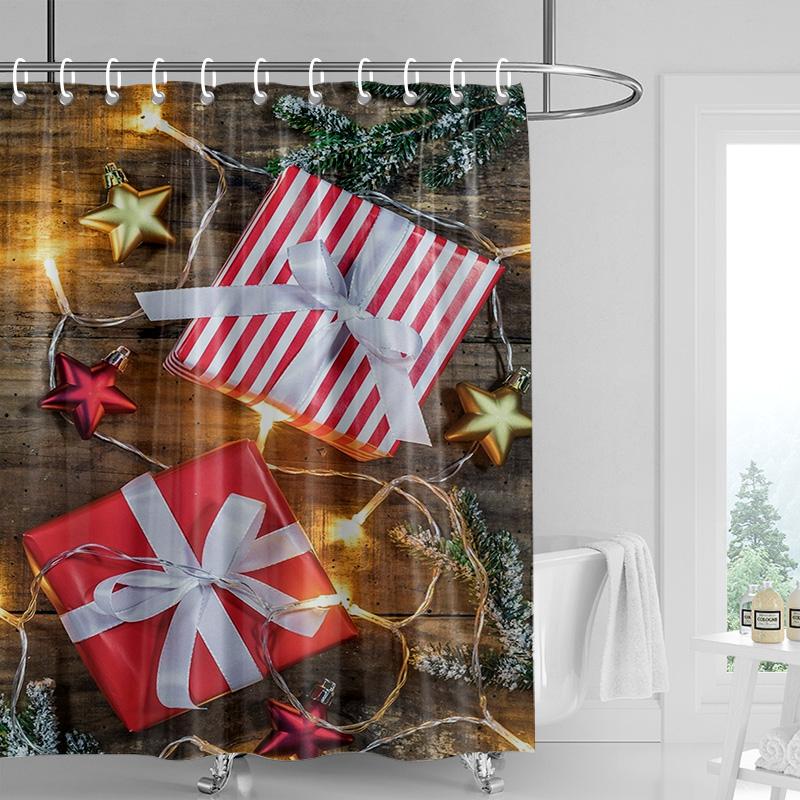

Украшение дома шторки для душа для ванной водонепроницаемая шторная ткань Современный скандинавский стиль Гостиная С Рождеством зимний 90x180cm