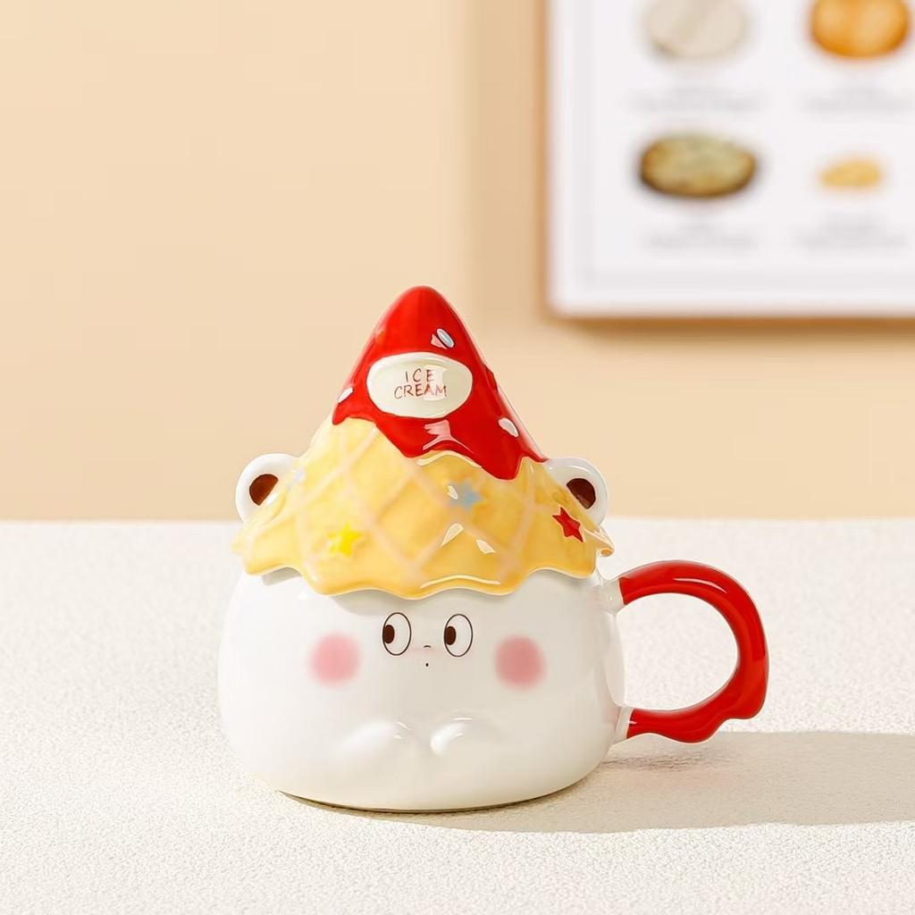 Expression Ceramic Mug, High-value Souvenir Water Cup, Girlfriend Girl Heart Cup, Household Breakfast Cup