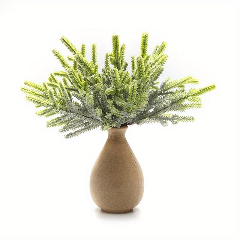 12 Pcs/2 Bundles Artificial Plants Fake Pine Vases Christmas Decorations for Home Wedding DIY Gifts Box Wreath Scrapbooking Plastic Flowers